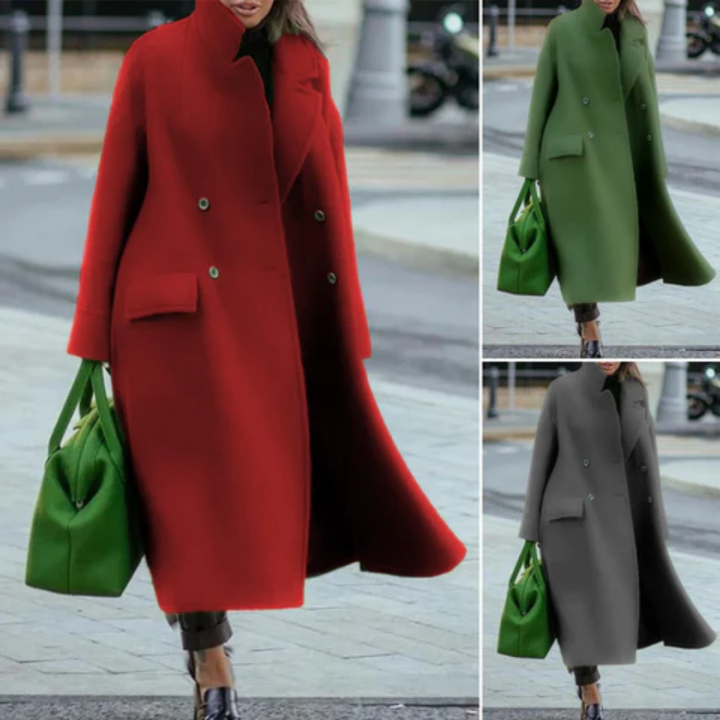 Alba | Long manteau chaud croisé pour femme