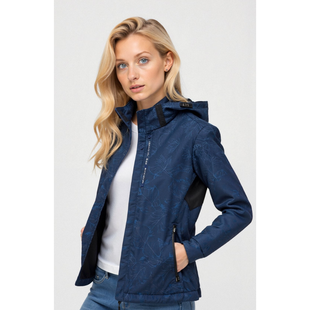 Renata | Veste coupe-vent à capuche avec fermeture éclair frontale pour femme