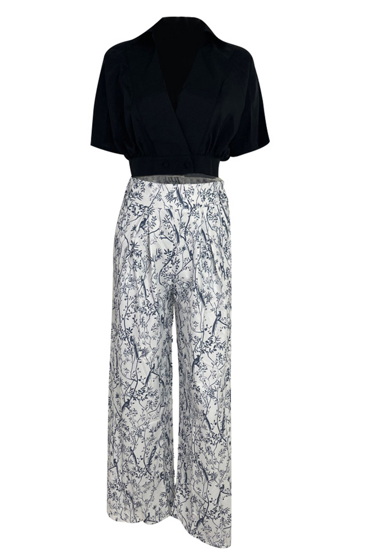 Geneviève | Ensemble deux pièces femme | Satin premium | Haut et pantalon palazzo