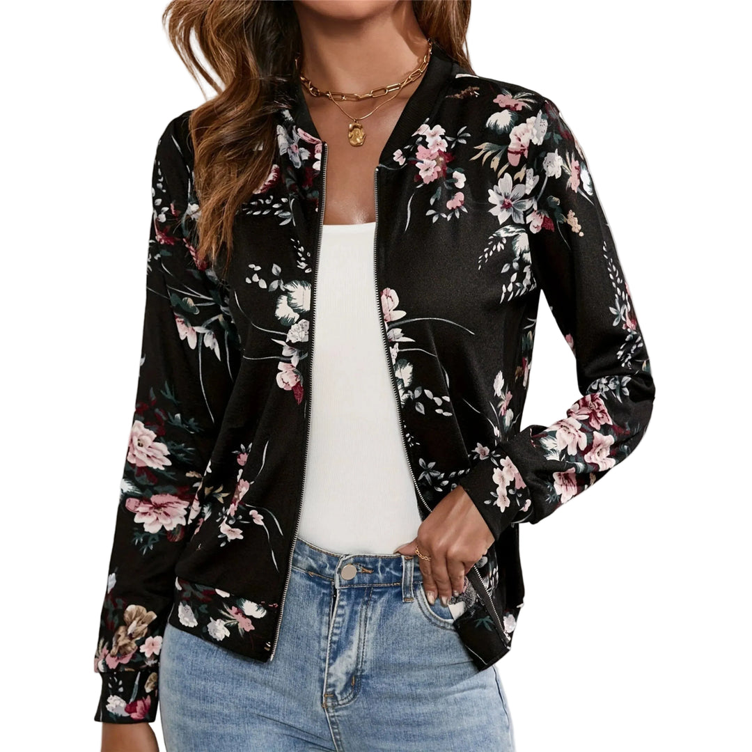 Aurore | Blouson aviateur à fleurs pour femme