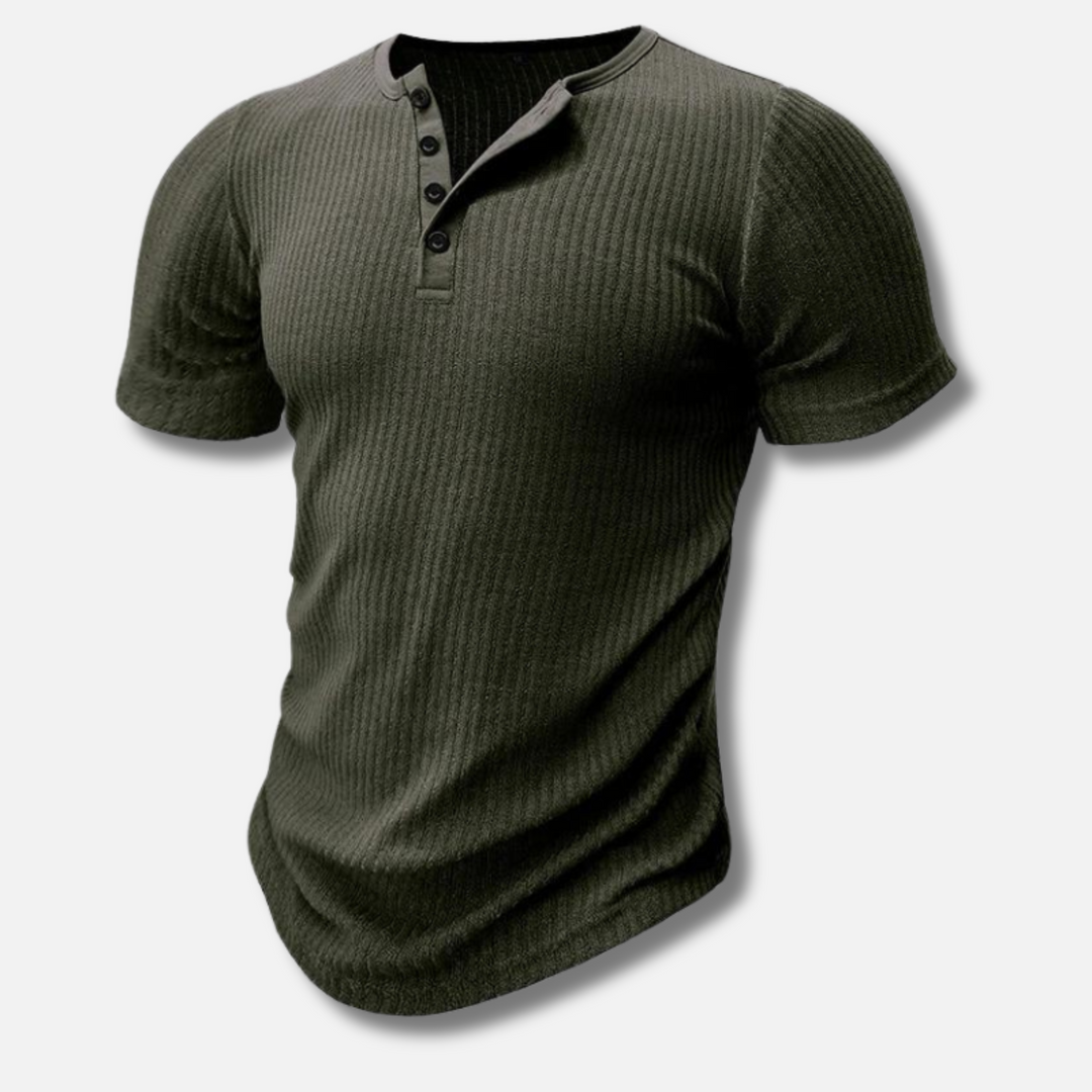 Elite | T-shirt Henley Muscle Fit pour hommes