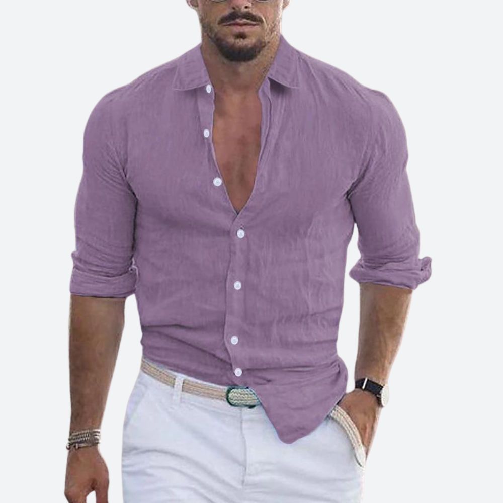 Rogelio | Chemise pour homme à col rabattu avec coupe décontractée pour l&