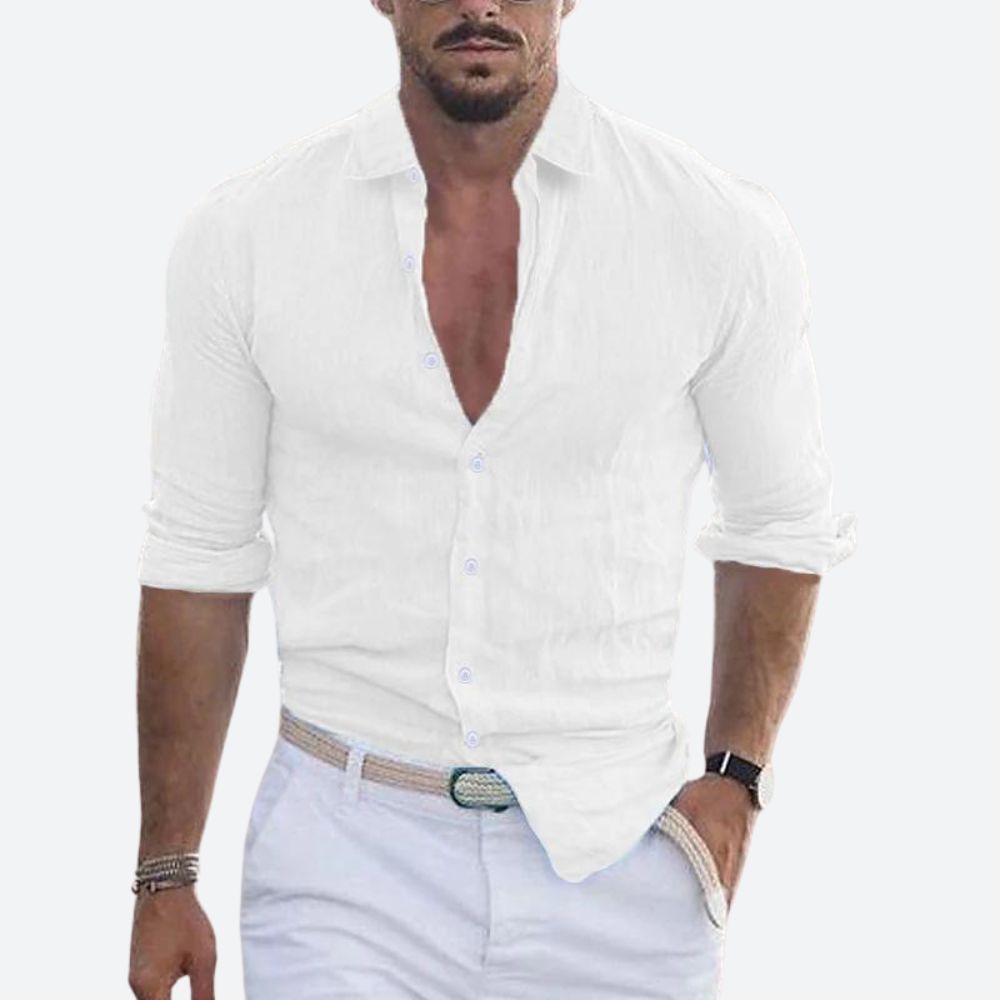 Rogelio | Chemise pour homme à col rabattu avec coupe décontractée pour l&