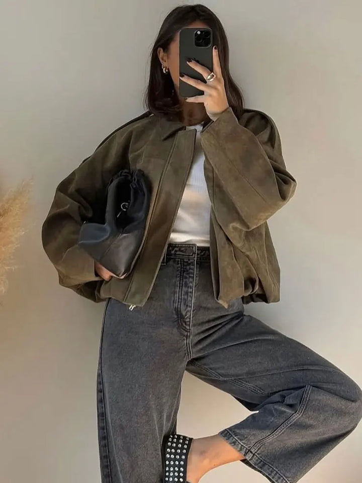 Malia | Veste de transition en vert élégant pour femme