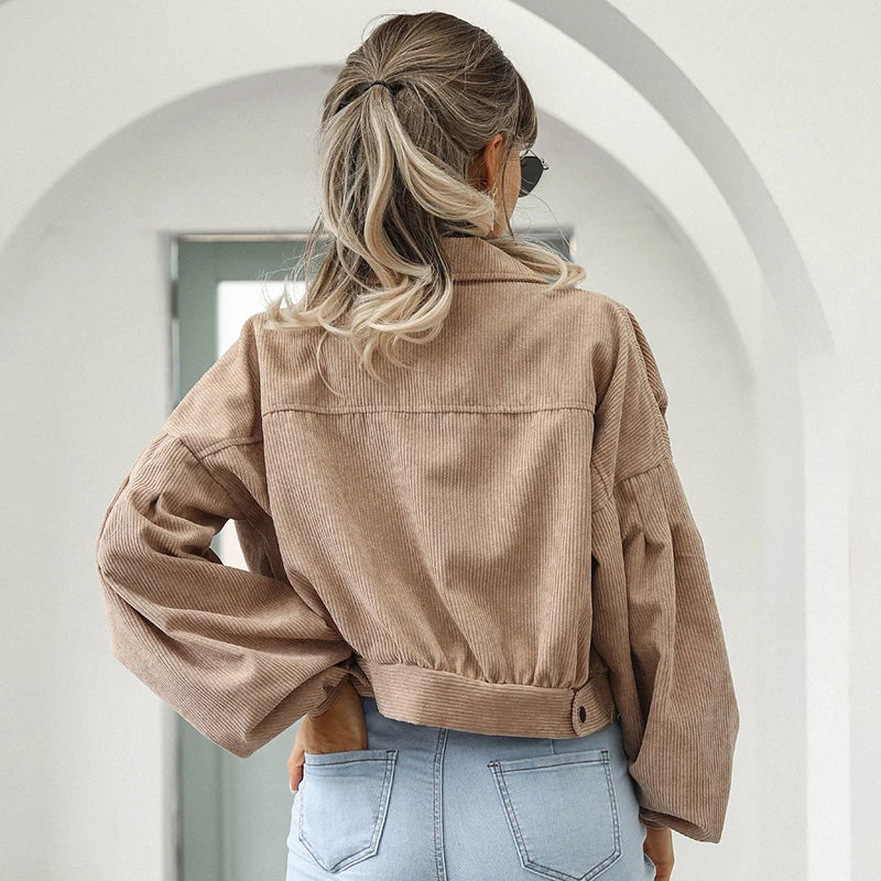 Zephyrine | Veste courte en velours côtelé pour femme