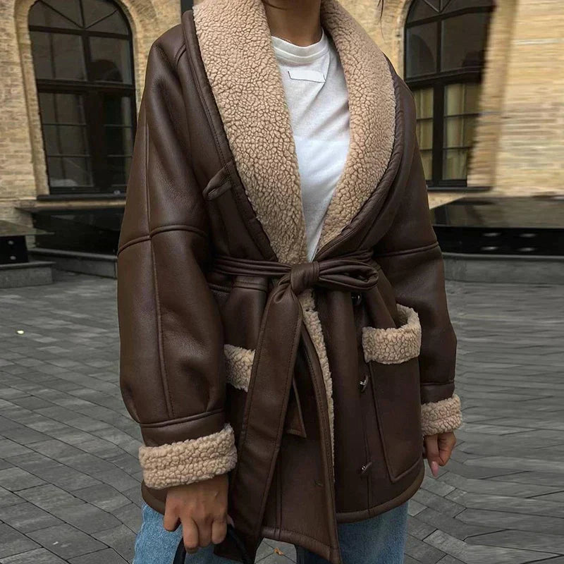 Isabeau | Veste tendance avec ceinture pour femme