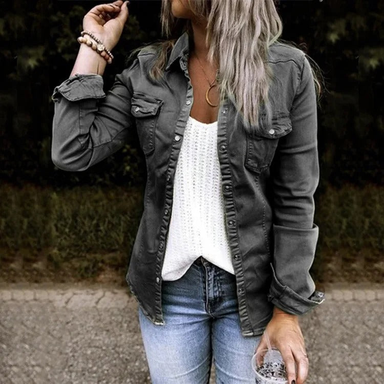 Noah | Veste en jean à coupe mi-longue pour femme